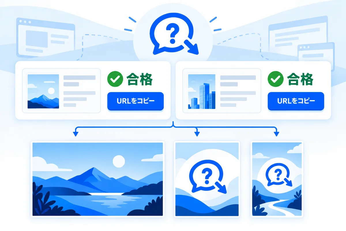 サイトに無いURLを入れないの画面