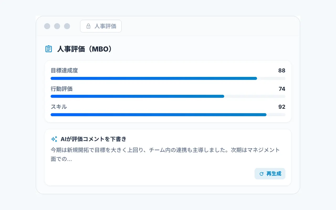 AIが人事評価を支援の画面